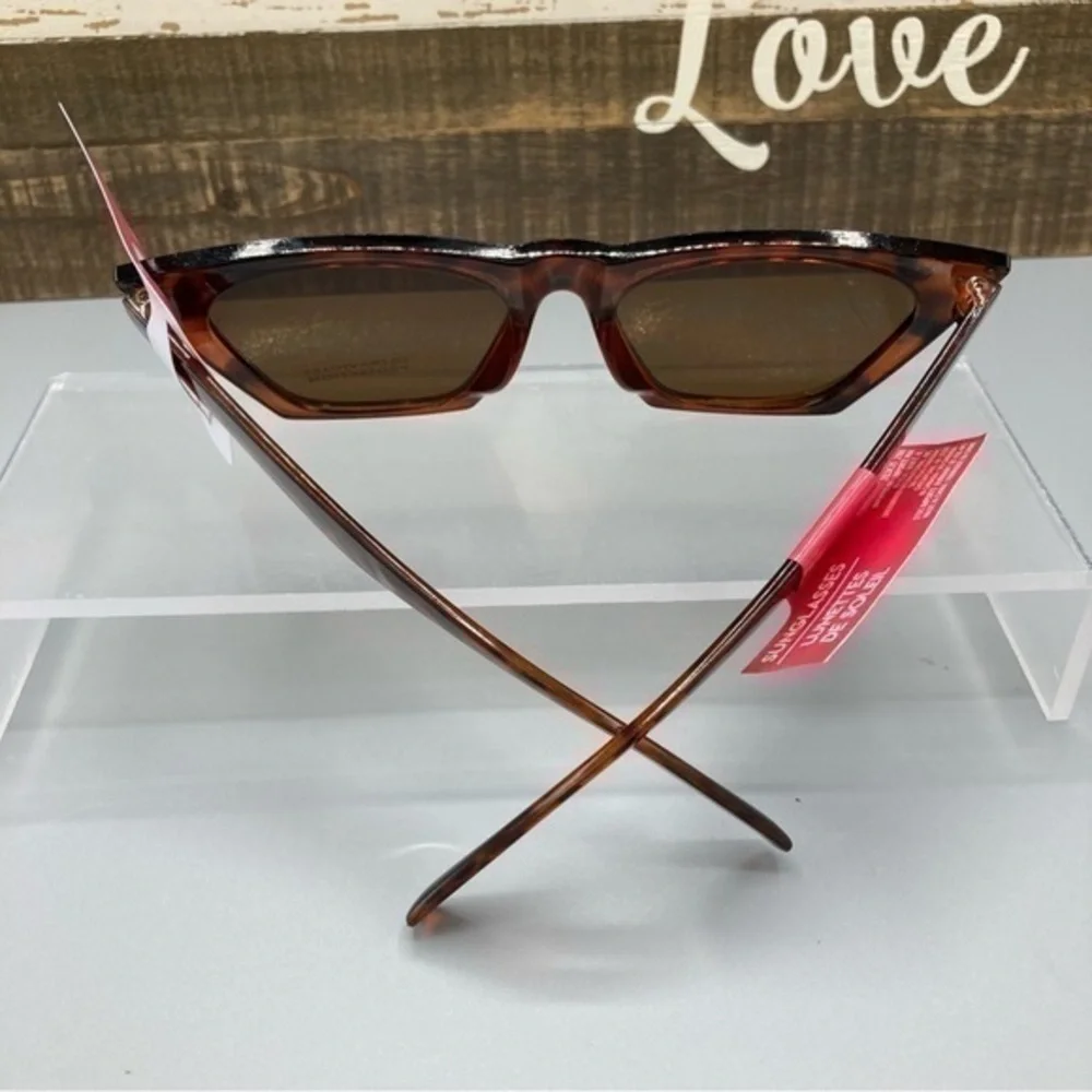 💋NWT Oversized Tortoise brown Cat eye sunglasses sunshades